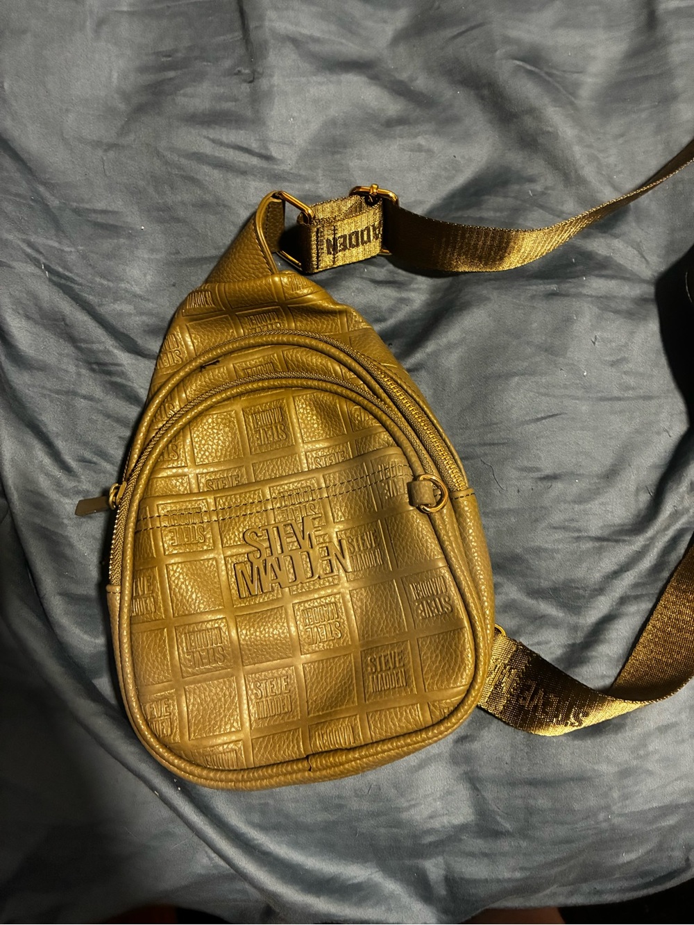 Steve Madden Metallic Gold Men's Sling Belt Bag